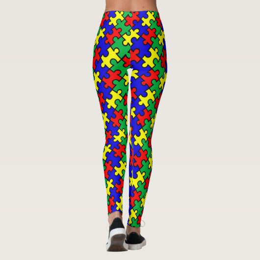 Jigsaw Puzzle Seamless Pattern-22675 Leggings (Rückseite)