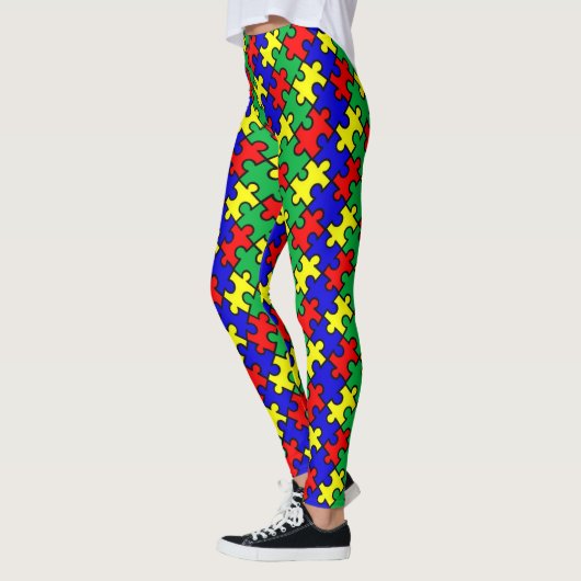 Jigsaw Puzzle Seamless Pattern-22675 Leggings (Links)