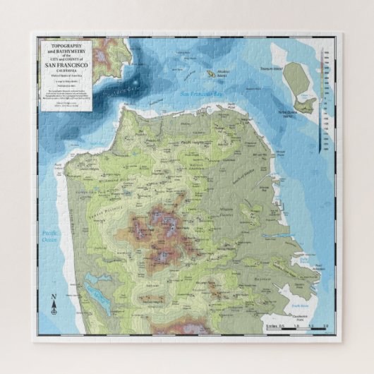 Jigsaw Puzzle SF Topo und Bathymetry Puzzle (Vertikal)