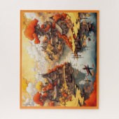 JIGSAW PUZZLE - Small Village on a Creek in Fall (Vertikal)