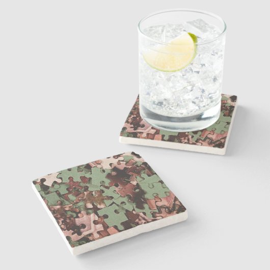 Jigsaw Puzzle Steinuntersetzer (Seitenansicht)