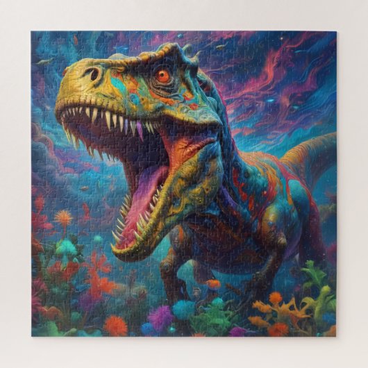 Jigsaw Puzzle T-Rex Dinosaur Moderne Tierkunst (Vertikal)
