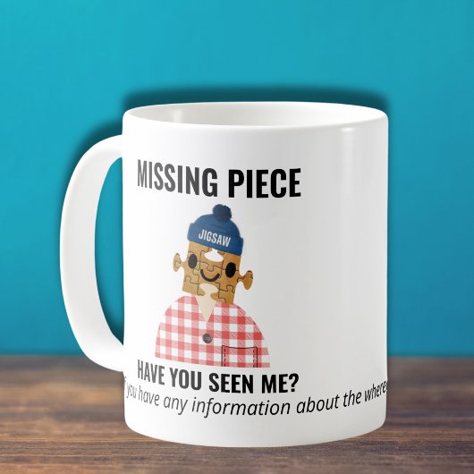 Jigsaw Puzzle vermisste Person Spaß und Spiele Kaffeetasse