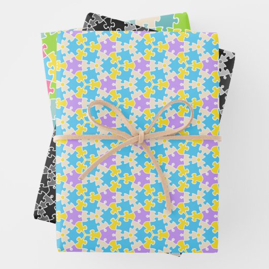Jigsaw Puzzle Wrapping Paper Set 3 Geschenkpapier Set (Beispiel)