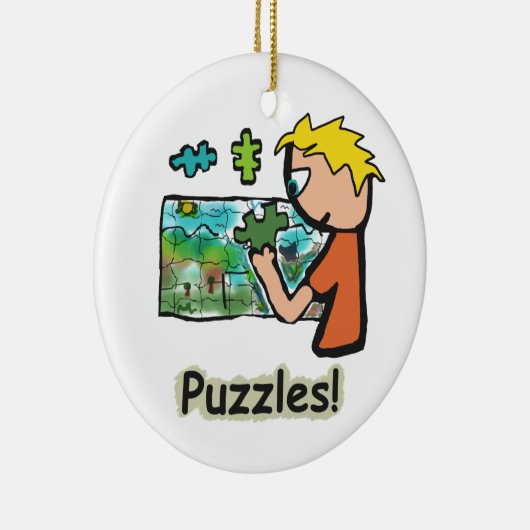 Jigsaw Puzzler Puzzles Keramik Ornament (Rechts)