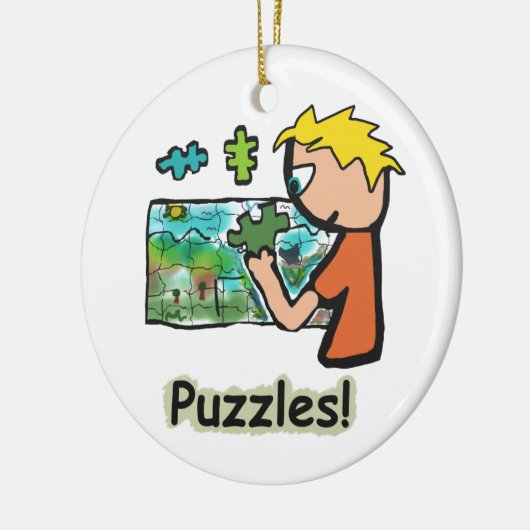 Jigsaw Puzzler Puzzles Keramik Ornament (Links)