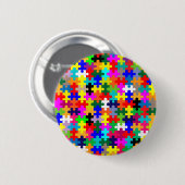 Jigsaw-Stücke in Farbe Button (Vorne & Hinten)