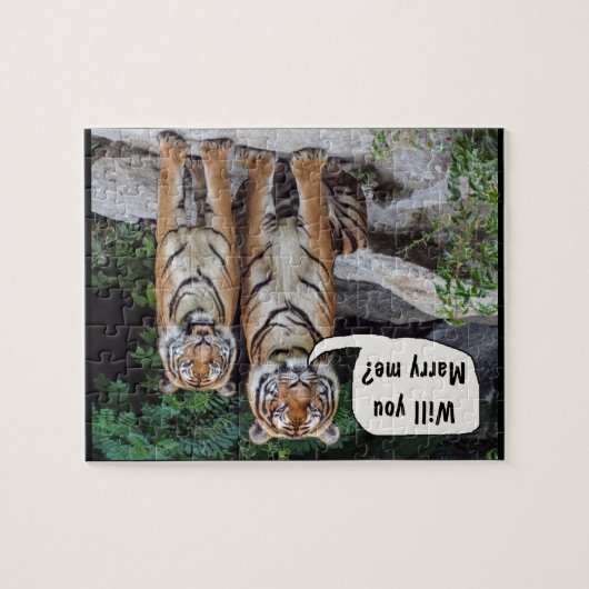 Jigsaw Tigers Cat Hochzeit Puzzle (Horizontal)