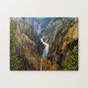Jigsaw Wasserfall am Yellowstone River Wyoming. Puzzle