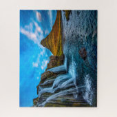 Jigsaws kirkjufell Wasserfall Island. Puzzle (Vertikal)