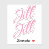 Jill Decorative Name in Pink x2 Aufkleber (Blatt)