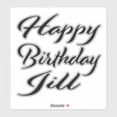 Jill Name Vorname black Sticker Geburtstag (Blatt)