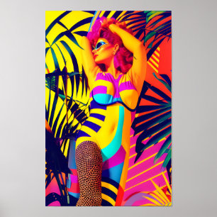 Jill of the Jungle Room Retrowave Poster