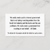 Jill Stein für das Zitat von Präsident 2024 Telefonnummerkarte (Rückseite)