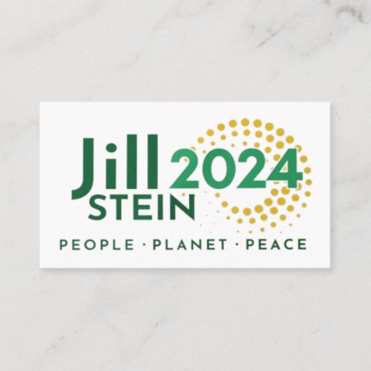 Jill Stein People Planet Peace Campaign Telefonnummerkarte (Vorderseite)