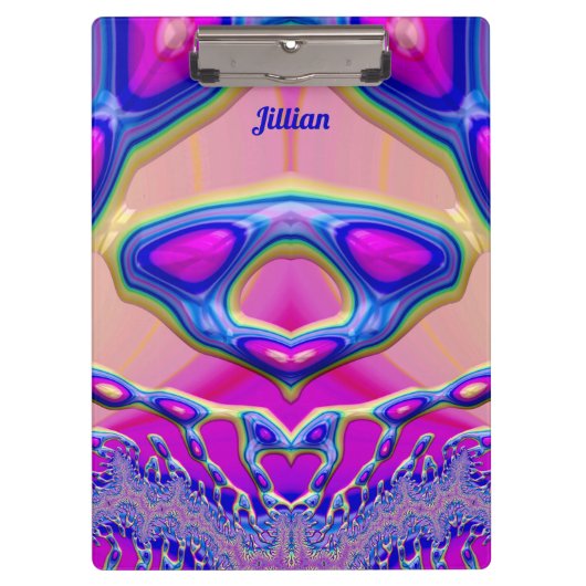 JILLIAN ~ BIZARRE 3D! ~ Pink Blue Green Original Klemmbrett (Vorderseite)