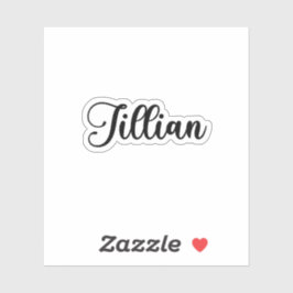 Jillian Name - Handgeschriebene Kalligrafie Aufkleber