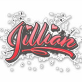 Jillian red Heart Graffiti Aufkleber Sticker (Vorderseite)