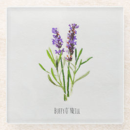 Jilly's Botanical Lavender Watercolor Glasuntersetzer