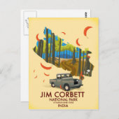 Jim Corbett National Park, Uttarakhand State Postkarte (Vorne/Hinten)