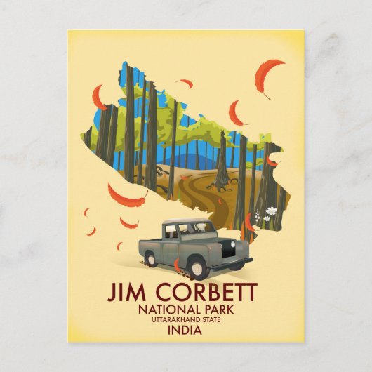 Jim Corbett National Park, Uttarakhand State Postkarte (Vorderseite)