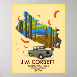 Jim Corbett Nationalpark, Bundesstaat Uttarakhand Poster