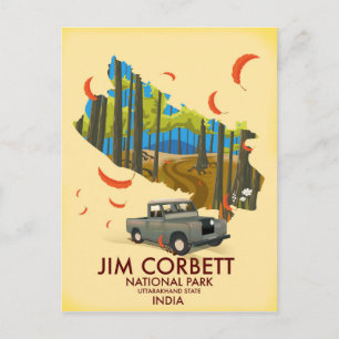 Jim Corbett Nationalpark, Bundesstaat Uttarakhand Postkarte