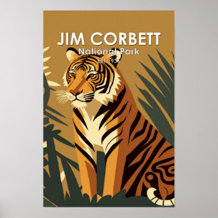 Jim Corbett Nationalpark Indien Vintage Poster