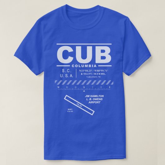 Jim Hamilton LB Owens Airport CUB T - Shirt (Design vorne)