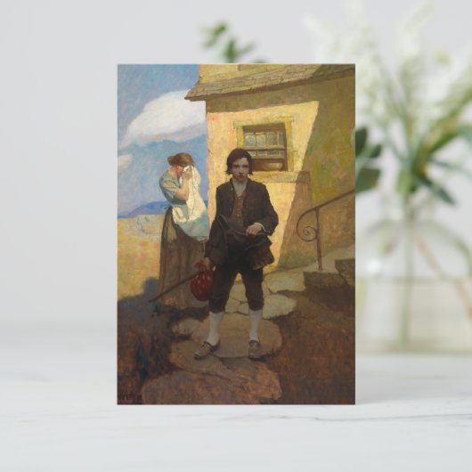 Jim Hawkins verlasse Zuhause von Newell Convers Wy Begleitkarte (Stehend Vorderseite)