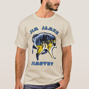 Jim James Jimothy Pop-Art-Waschbär-Design T-Shirt