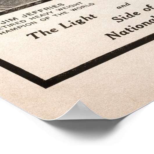 Jim Jeffries gegen Jack Johnson Werbeaktion 1910 Poster (Ecke)