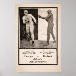 Jim Jeffries gegen Jack Johnson Werbeaktion 1910 Poster