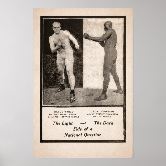 Jim Jeffries gegen Jack Johnson Werbeaktion 1910 Poster (Vorne)