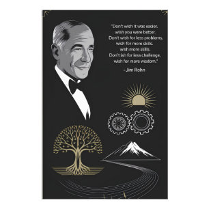 Jim Rohn Motivierend Quote Poster Black and Gold