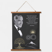 Jim Rohn Motivierend Quote Poster Black and Gold Wandteppich Mit Holzrahmen (Vorderseite)