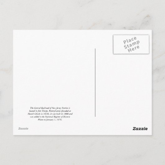 Jim Thorpe Pa. 21 Postkarte (Rückseite)