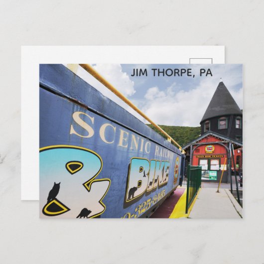 Jim Thorpe Pennsylvania Bahnhof Postkarte (Vorne/Hinten)