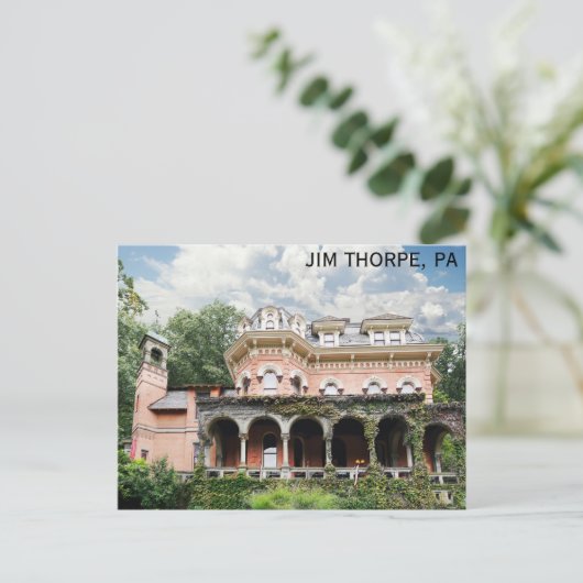Jim Thorpe Pennsylvania Harry Packer Mansion Postkarte (Stehend Vorderseite)