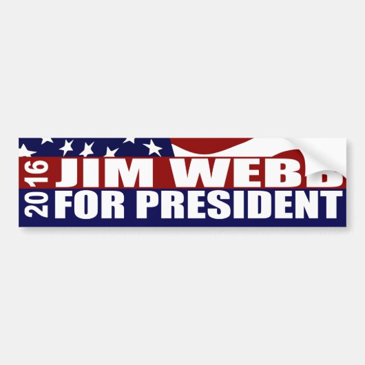 JIM WEBB Präsident 2016 Autoaufkleber (Vorne)