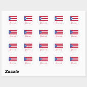 Jimenez Puerto Rico Flag Runder Aufkleber (Blatt)