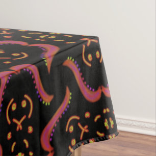 Jimette-Bahn Schwarzes Orange-Design Tischdecke