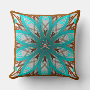 Jimette-Quadrat-Kissen Weißbraun-Design Kissen