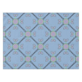 Jimette Rosa-Design Schwarzer auf Blau Tischdecke (Vorderseite (Horizontal))