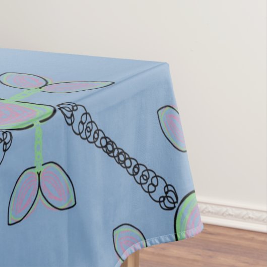 Jimette Rosa-Design Schwarzer auf Blau Tischdecke (Beispiel)