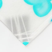 Jimette Weißes Turquoise-Design Fleecedecke (Ecke)