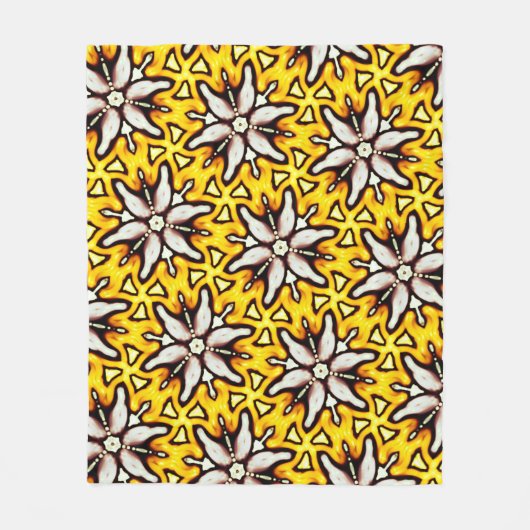 Jimette Weißgelbes Schwarzweissdesign Fleecedecke (Vorderseite)