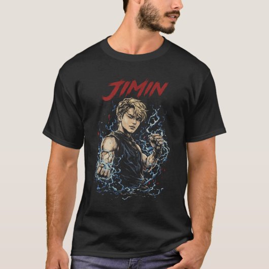 Jimin BTS Fatality Style Dark Comic Illustration T-Shirt (Vorderseite)
