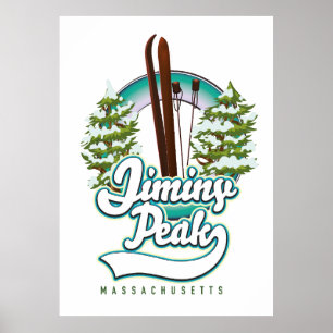 Jiminy Peak Massachusetts Ski Logo Poster