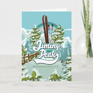 Jiminy Peak Massachusetts Skifahren Feiertagskarte